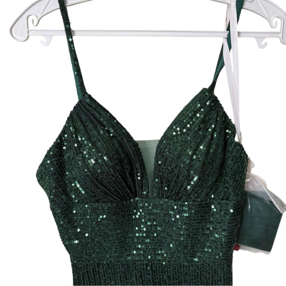 Dancing Queen Emerald Green Sequin Mini Dress XS - Picture 3 of 6